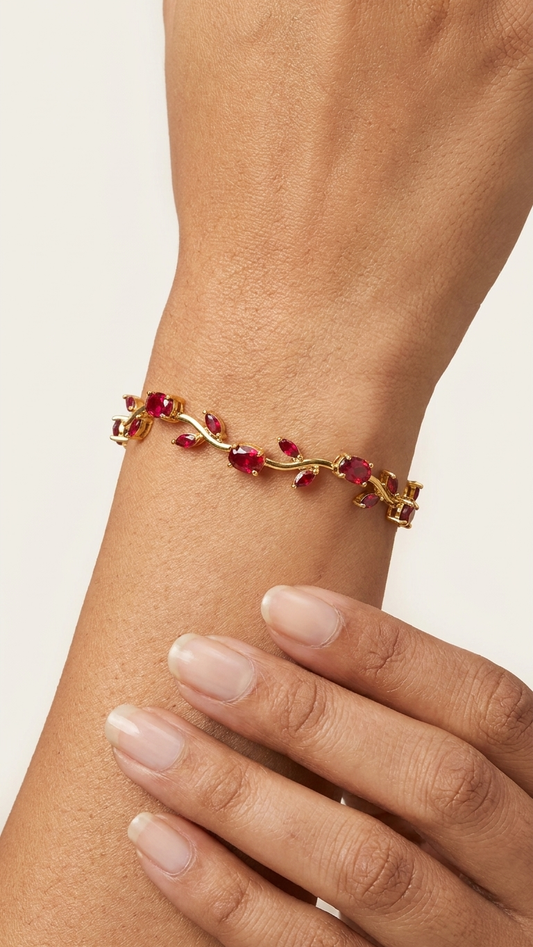Crimson Tulip Vine Bracelet
