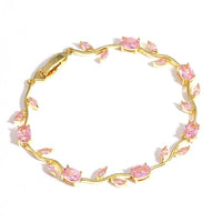 Pink Tulip Bloom Bracelet
