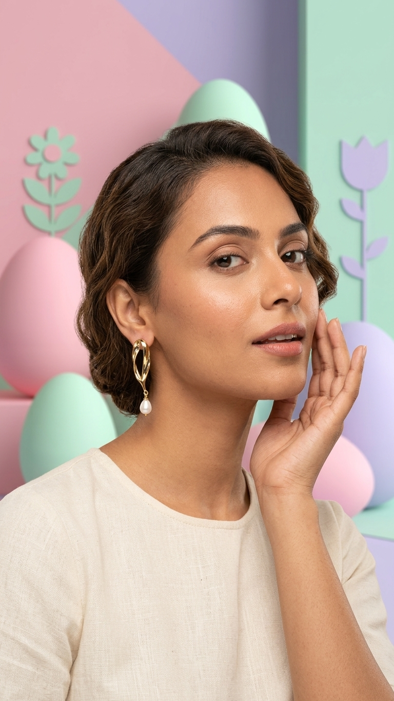 Golden Pearl Grace Earrings