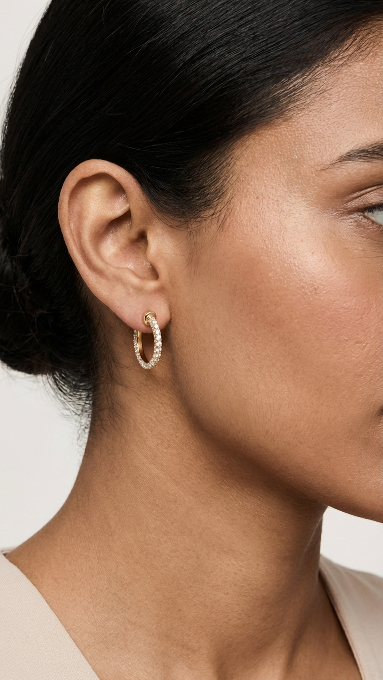 Diamond Halo Hoops
