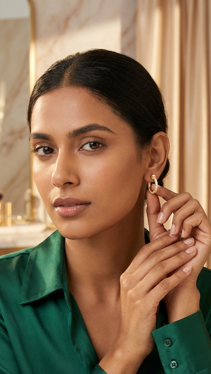Diamond Halo Hoops