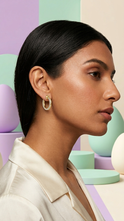 Diamond Halo Hoops