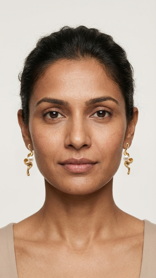 Liquid Gold Pearl Earrings