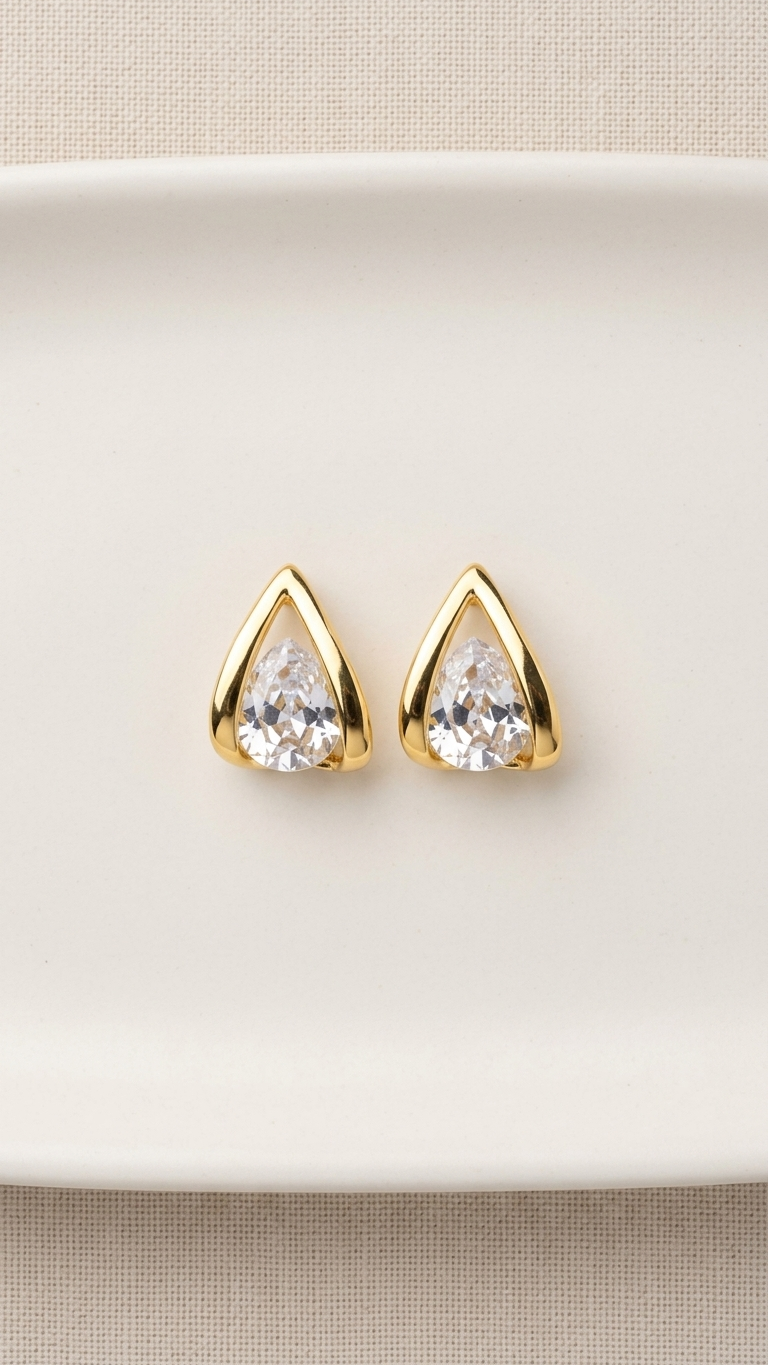 Aurora Pear Studs
