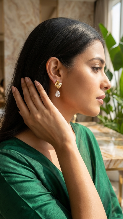 Liquid Gold Crystal Earrings