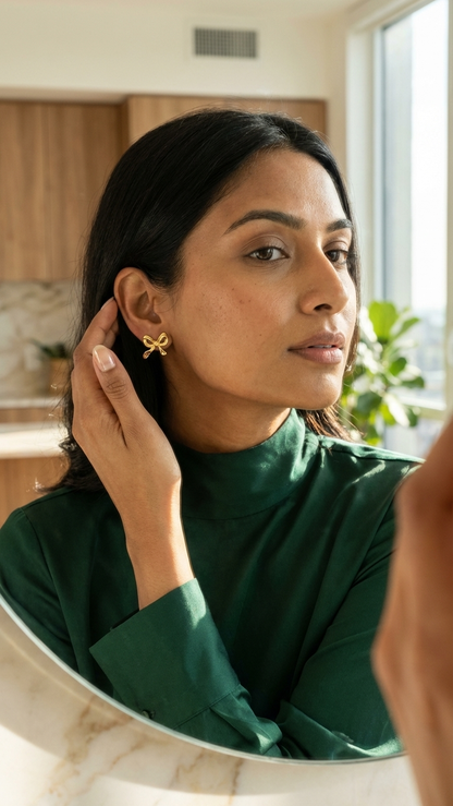 Golden Bow Earrings
