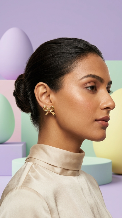 Golden Bow Earrings