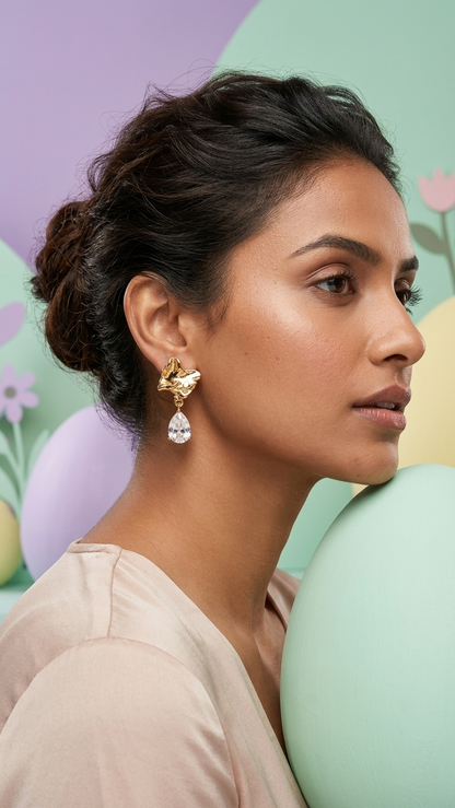 Liquid Gold Crystal Earrings