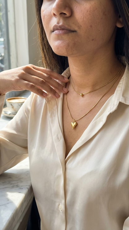 Golden Heart Layers Necklace