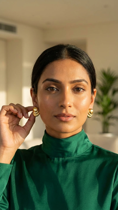Golden Pebble Earrings