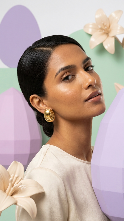Golden Pebble Earrings