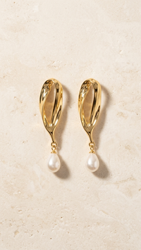 Golden Pearl Grace Earrings