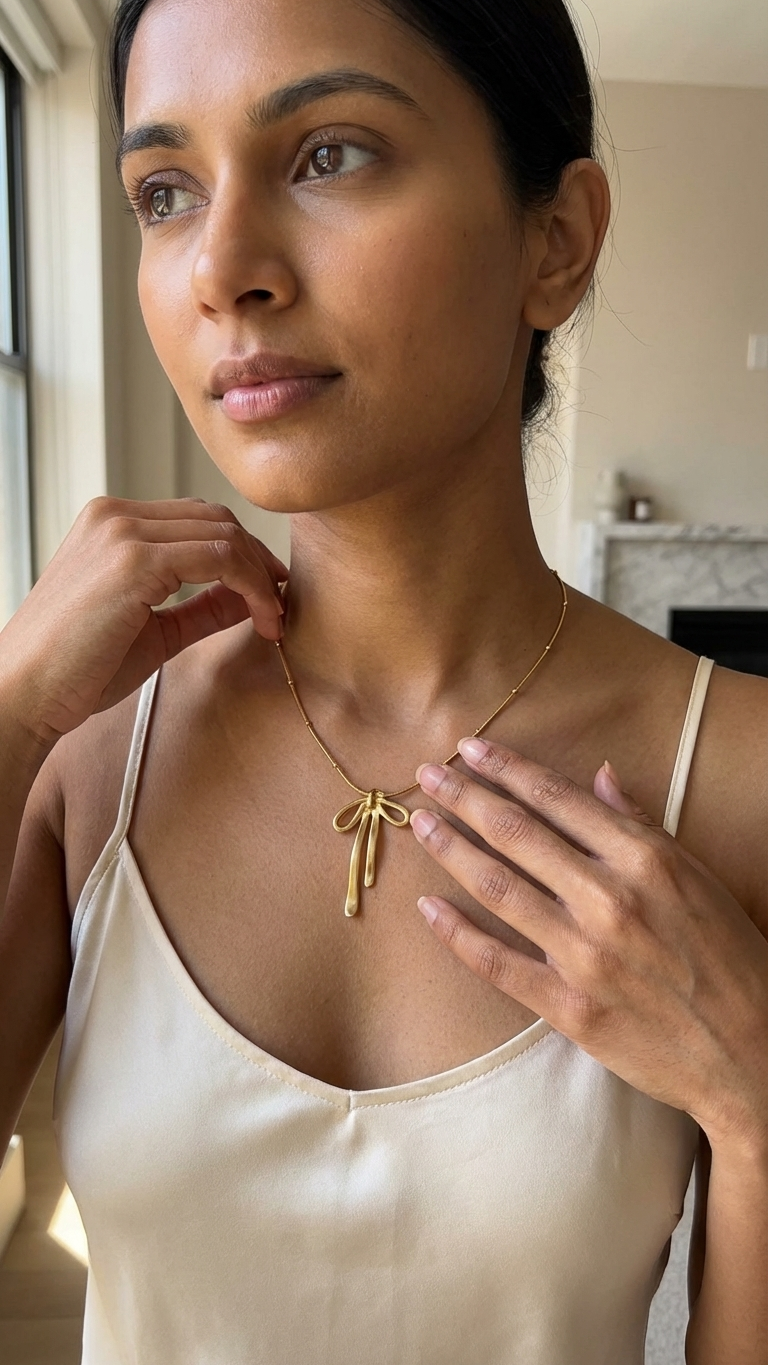 Golden Bow Pendant