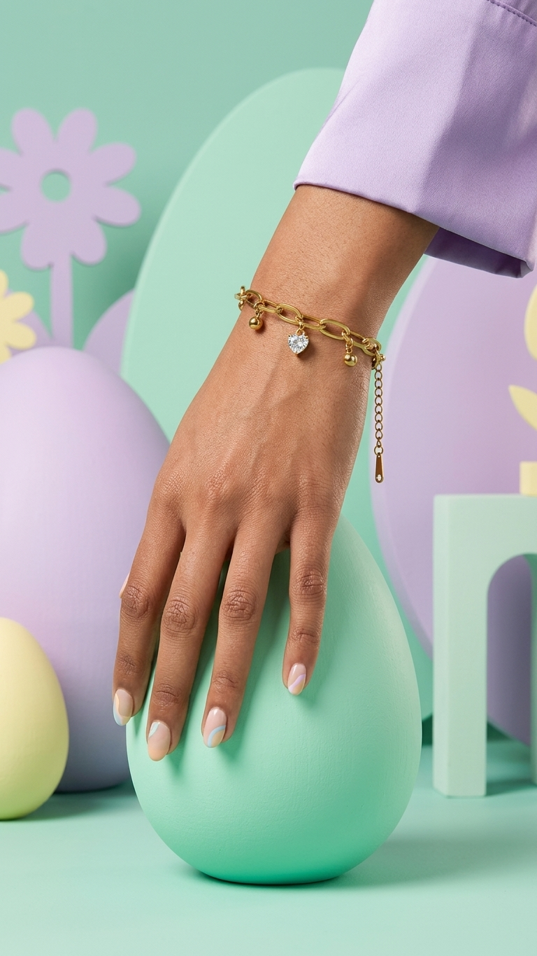 Golden Heart Charm Bracelet