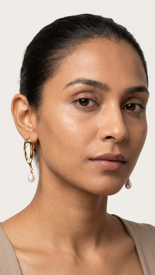 Golden Pearl Grace Earrings
