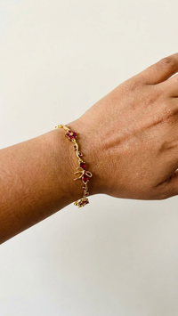Ruby Tulip Charm Bracelet