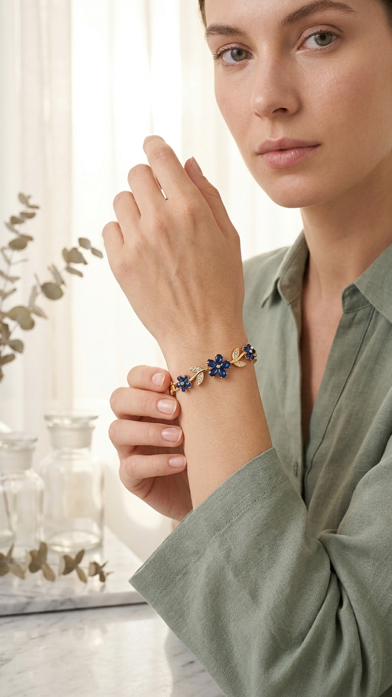 Sapphire Tulip Blossom Bracelet