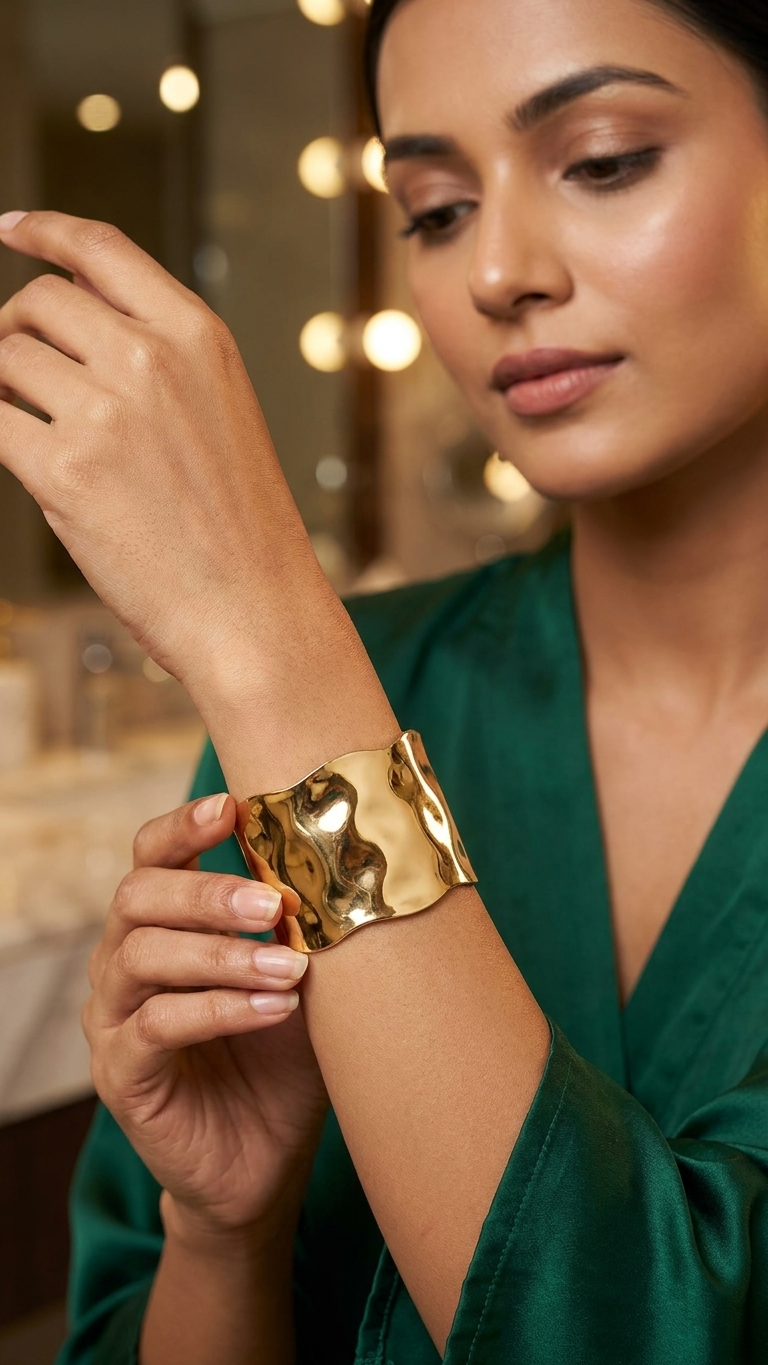 Golden Ripple Cuff