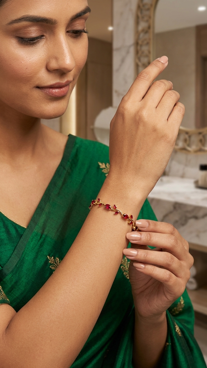 Crimson Tulip Vine Bracelet
