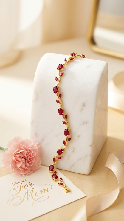 Crimson Tulip Vine Bracelet