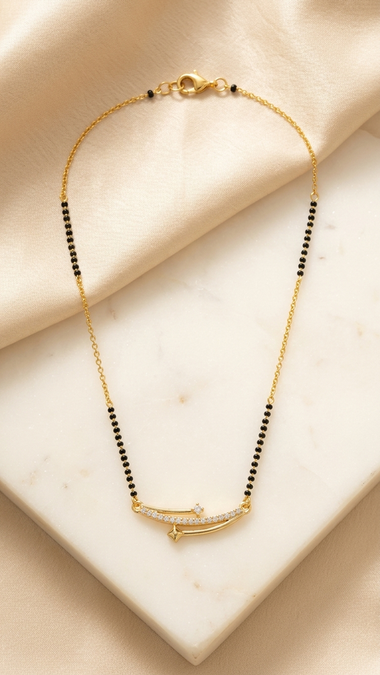 CZ Curve Mangalsutra Necklace