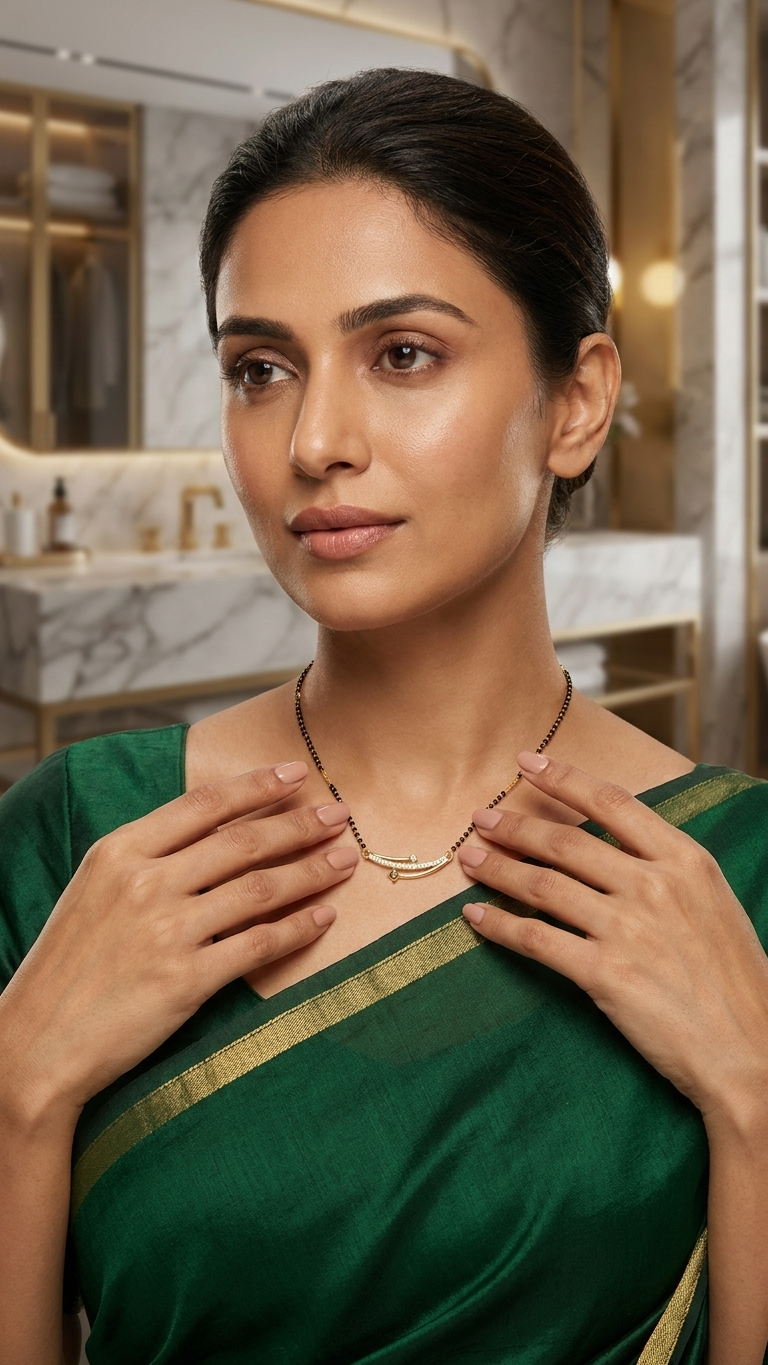 CZ Curve Mangalsutra Necklace